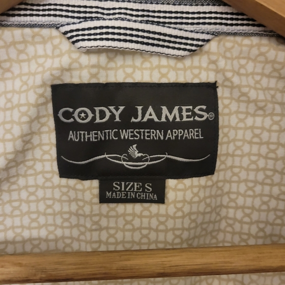 Cody James Green/ Navy Paisley Casual Western Button Down Shirt. Size S - Picture 2 of 5